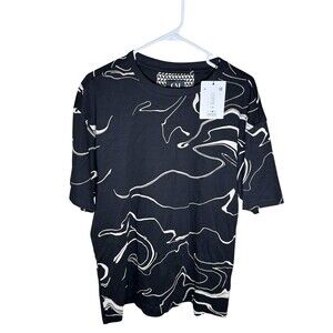 Cactus Man by Ricky Singh Men's Apparel Black Geometric T- Shirt - SZ M NWT